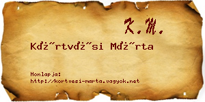 Körtvési Márta névjegykártya