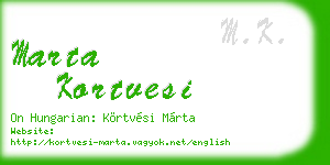 marta kortvesi business card